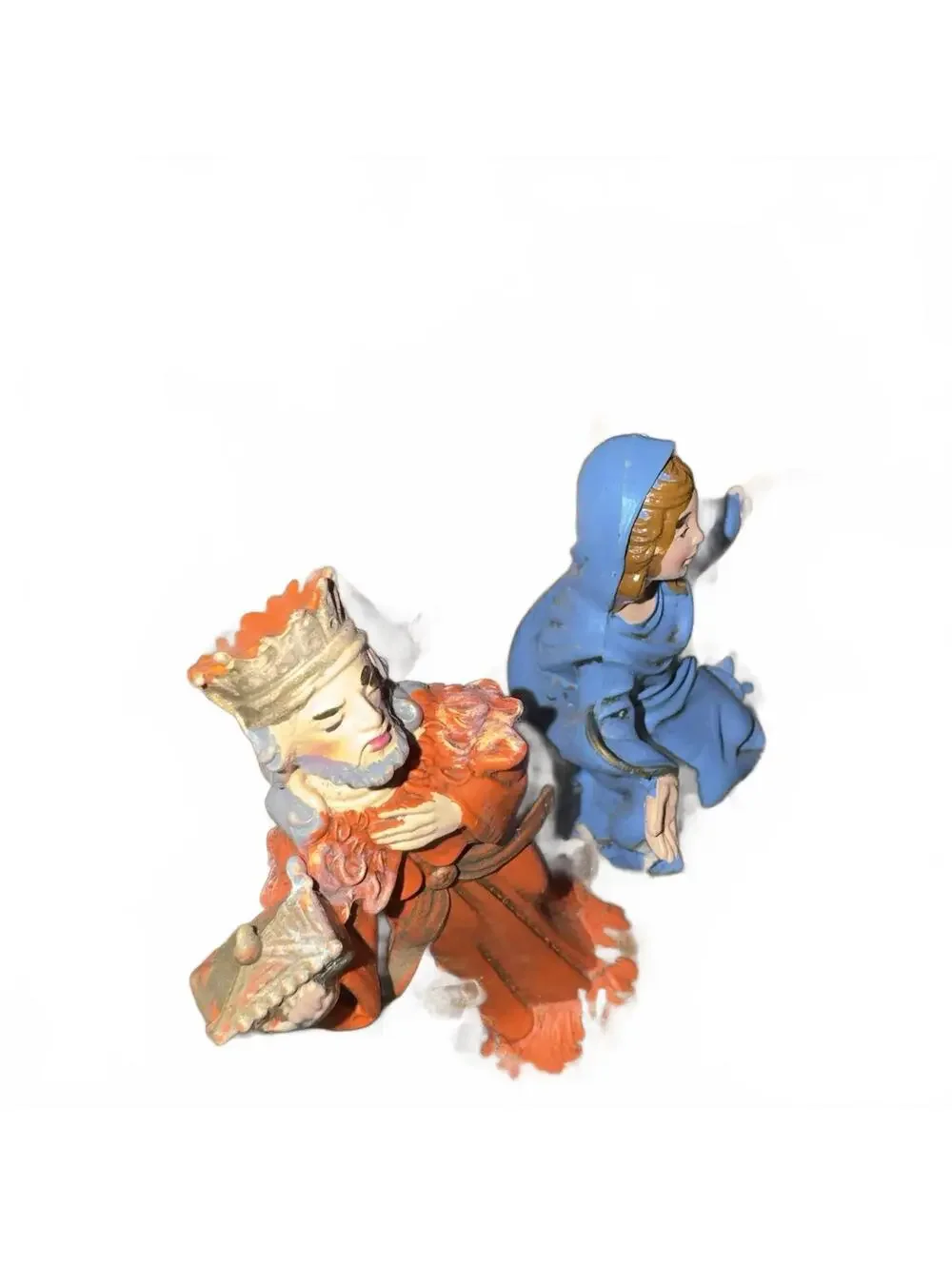 Nativity Vintage Complete Set Stable Mary Joseph Jesus 3 Wise Men Italy 10x13